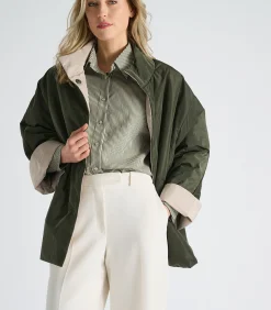 Marie Méro Bloes met groene strepen in loose fit green Outlet