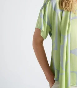 Marie Méro Bloesje met grijze en limoenkleurige print lightGreen Best