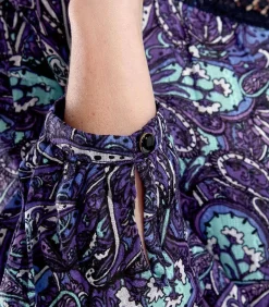 La Fiancée Blouse bedrukt biologisch katoen kant SHIMLA darkPurple Discount