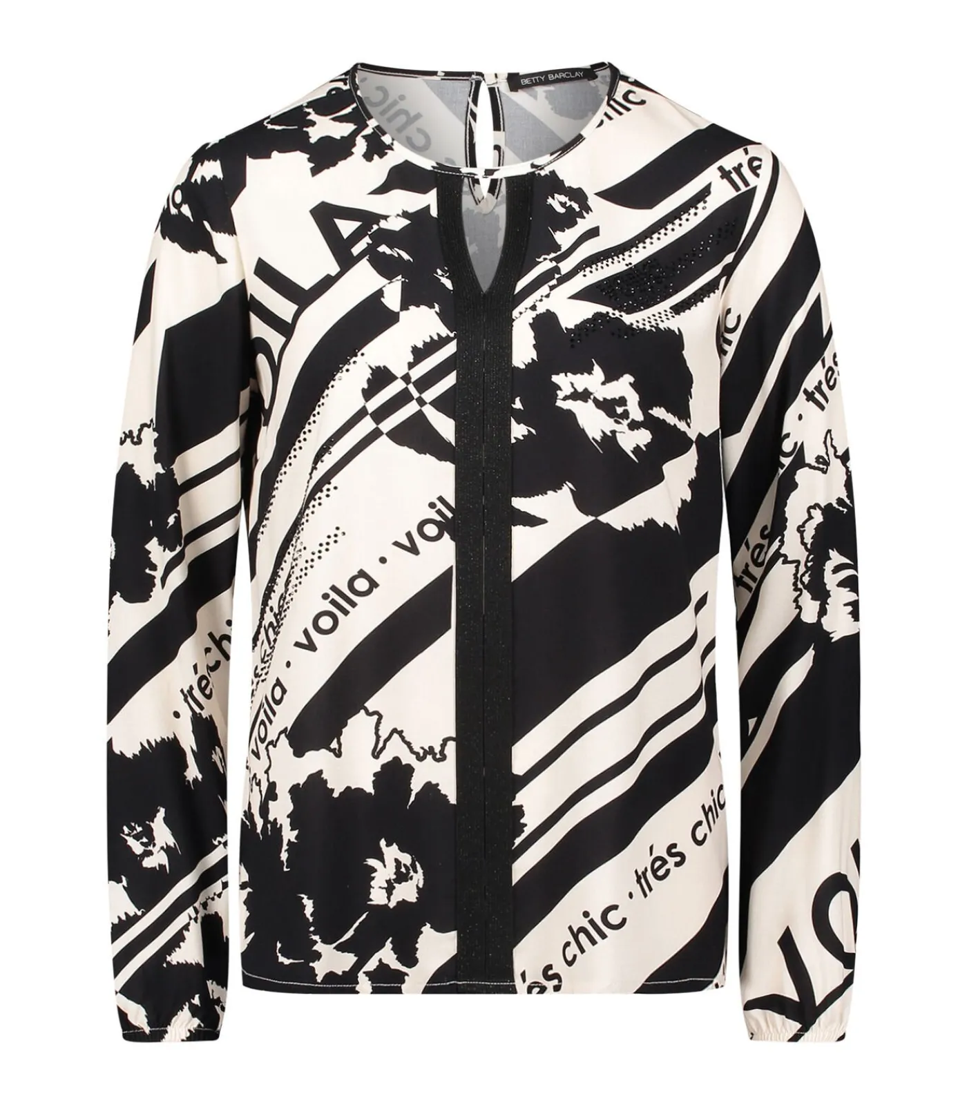 Betty Barclay Blouse in shirtstijl white/black