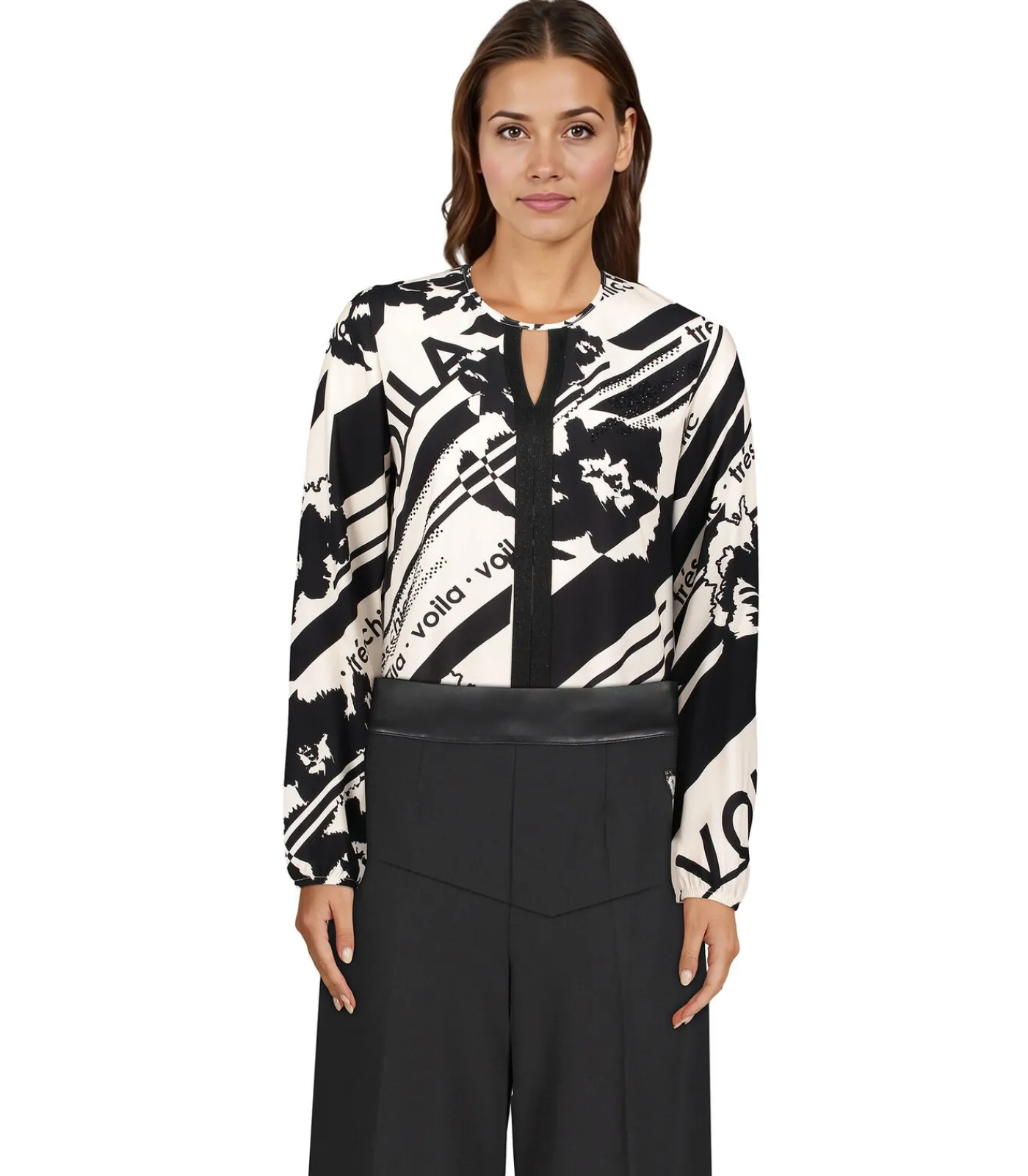 Betty Barclay Blouse in shirtstijl white/black