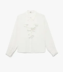 Koton Blouse Lange Mouwen Volants Kraag white Outlet