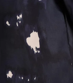 La Fée Maraboutée Blouse met blauwe en beige print, lange mouwen navyBlue Best