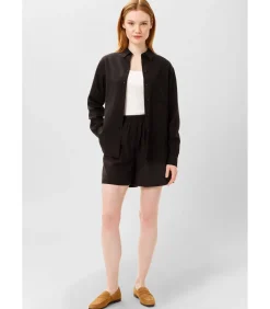 Les Lunes Blouse Met Lange Mouwen “HATTIE Shirt Loose Fit Linen” blackMulticolor Best