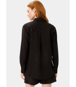 Les Lunes Blouse Met Lange Mouwen “HATTIE Shirt Loose Fit Linen” blackMulticolor Best
