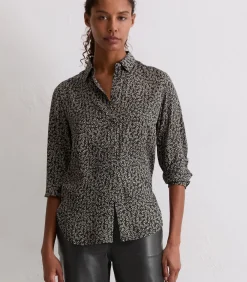 Marc O'Polo Blouse met relaxte print darkGrey Discount