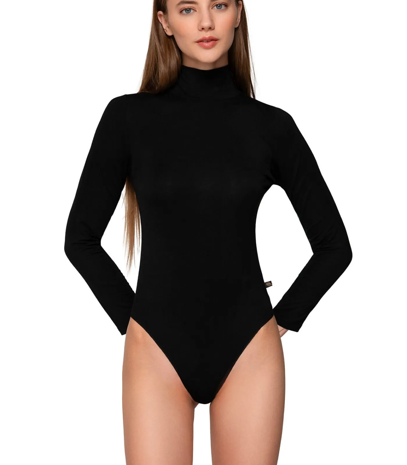 LUNA Body met lange mouwen en opstaande kraag MICRO TOUCH black Outlet