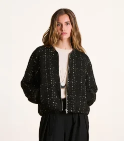 La Fée Maraboutée Bomberjack in jacquard fantasie zwart black Best
