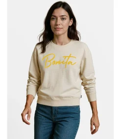 J&JOY Bonita damessweater met schoudervullingen beige Discount