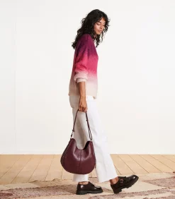 La Fée Maraboutée hobo tas van gegranuleerd leer bordeaux Outlet