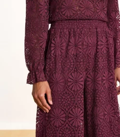 La Fée Maraboutée Bordeaux rechte broek van kant brown Sale