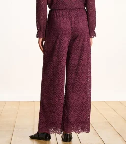 La Fée Maraboutée Bordeaux rechte broek van kant brown Sale