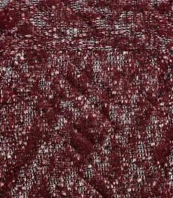 La Fée Maraboutée schoudertas van leer en tweed met kettinghengsel bordeaux