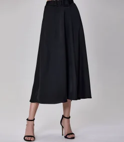 Smart & Joy Brede riem uitlopende rok black Hot