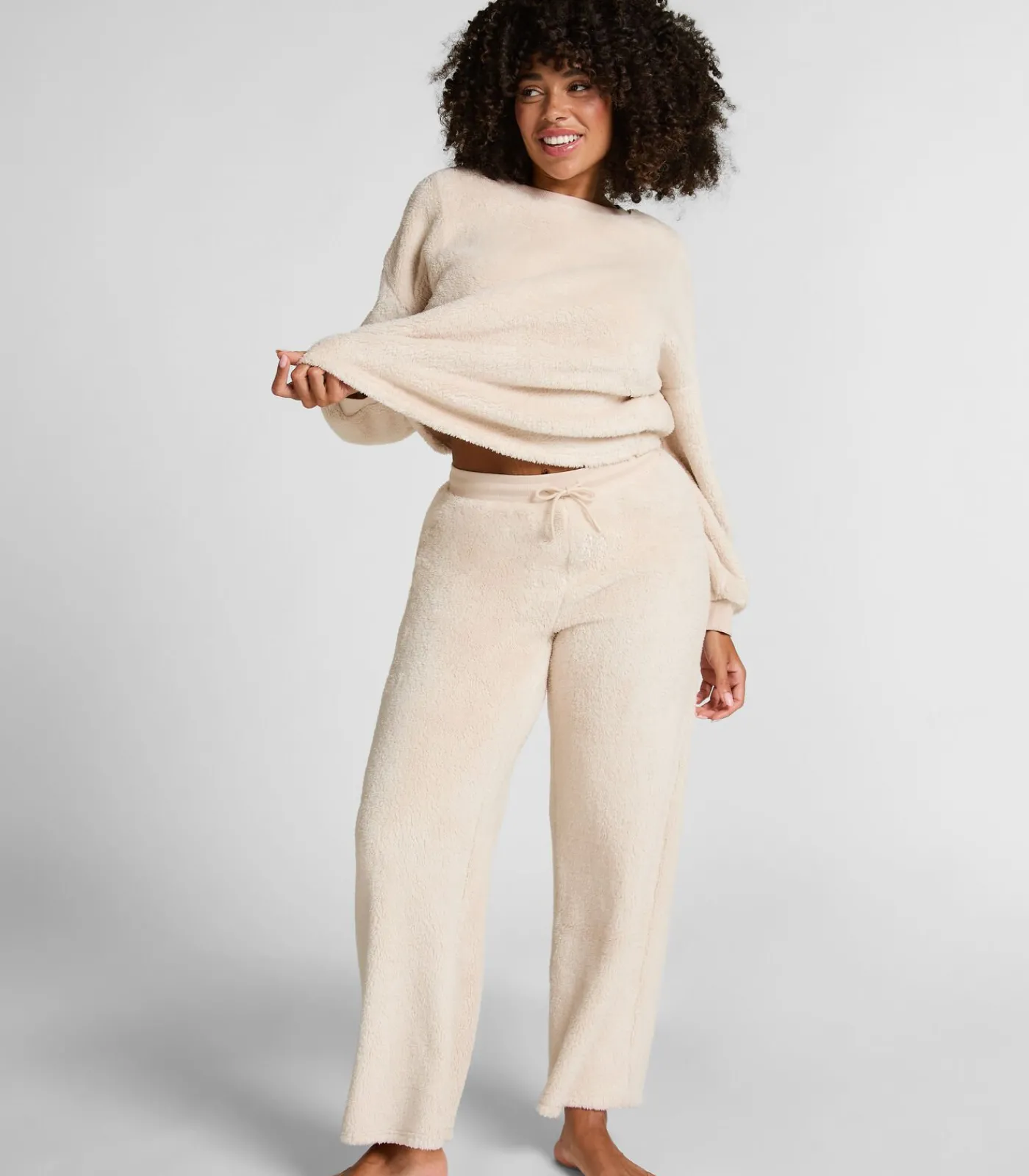 Hunkemöller Broek Fluffy Fleece beige Best