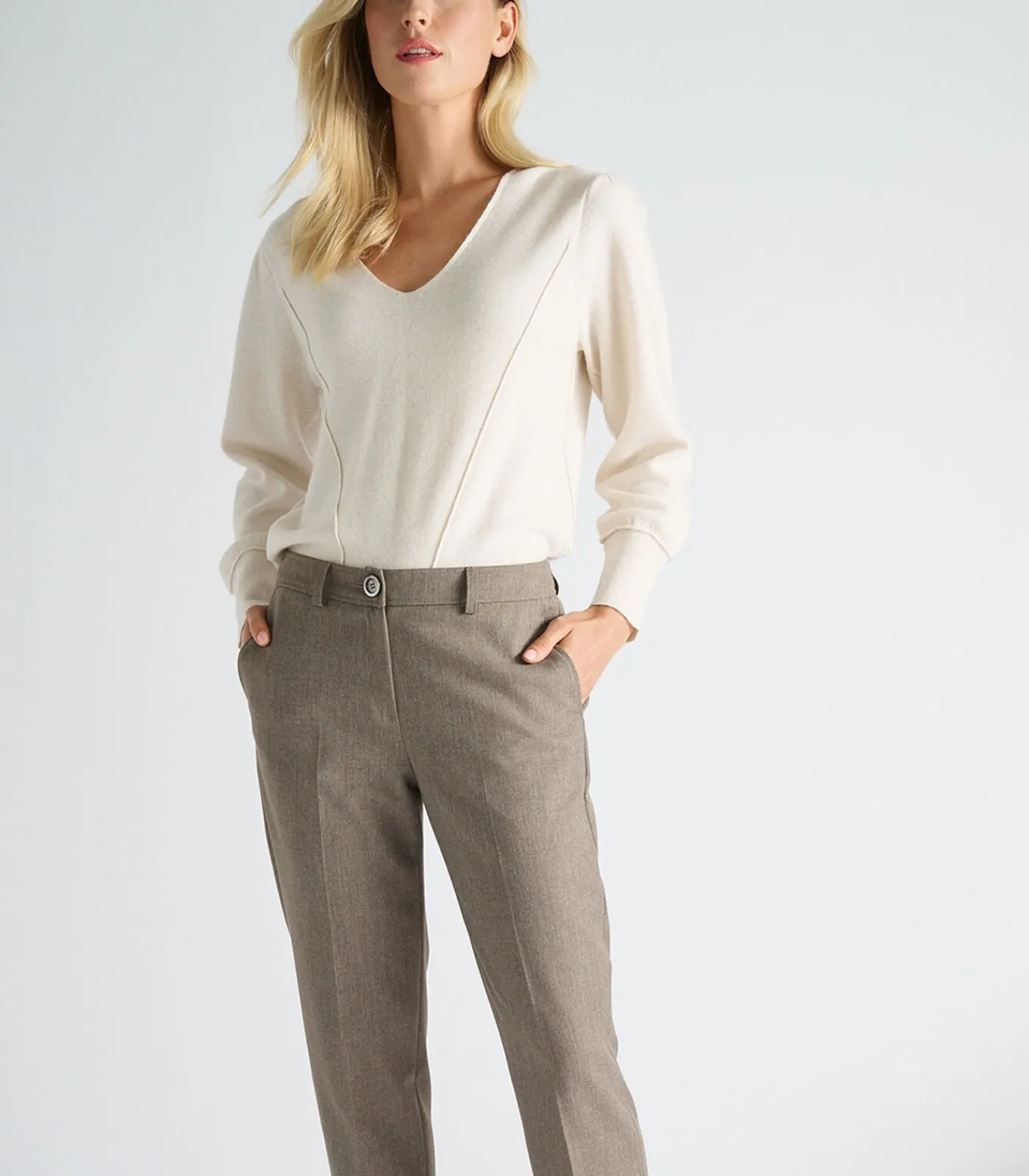 Marie Méro Broek taupe in 7/8 lengte brown Online