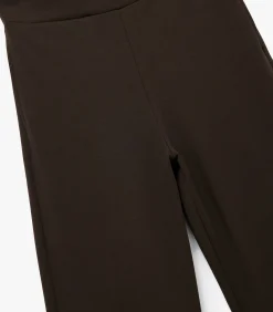 Koton Bruine Broek met Elastische Taille en Wijde Pijpen brown Discount