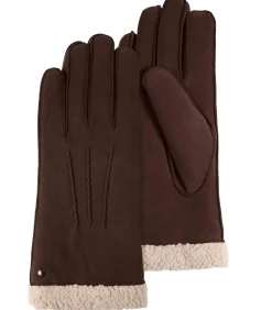 ISOTONER Bruine suède dameshandschoenen brown Hot
