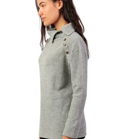 ADMAS Button-down top met lange mouwen Neck Buttons gray Discount