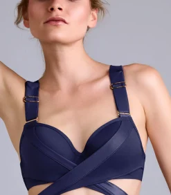 Marlies Dekkers cache coeur push up bikini top darkBlue Hot