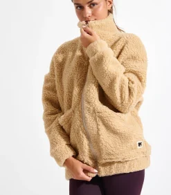 Banana Moon kleurig bouclé fleecejack CARNIGHT SAIKO camel Online