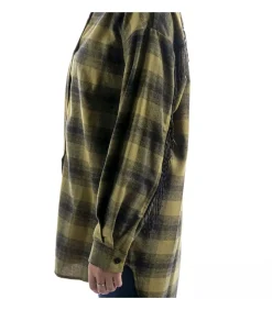 Kontatto Camicia Over Check Frange Verde green Online