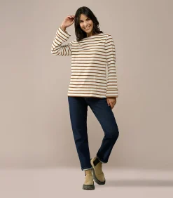 Mart Visser Caroline Tensen Chester Streep Top Ecru / camel Clearance