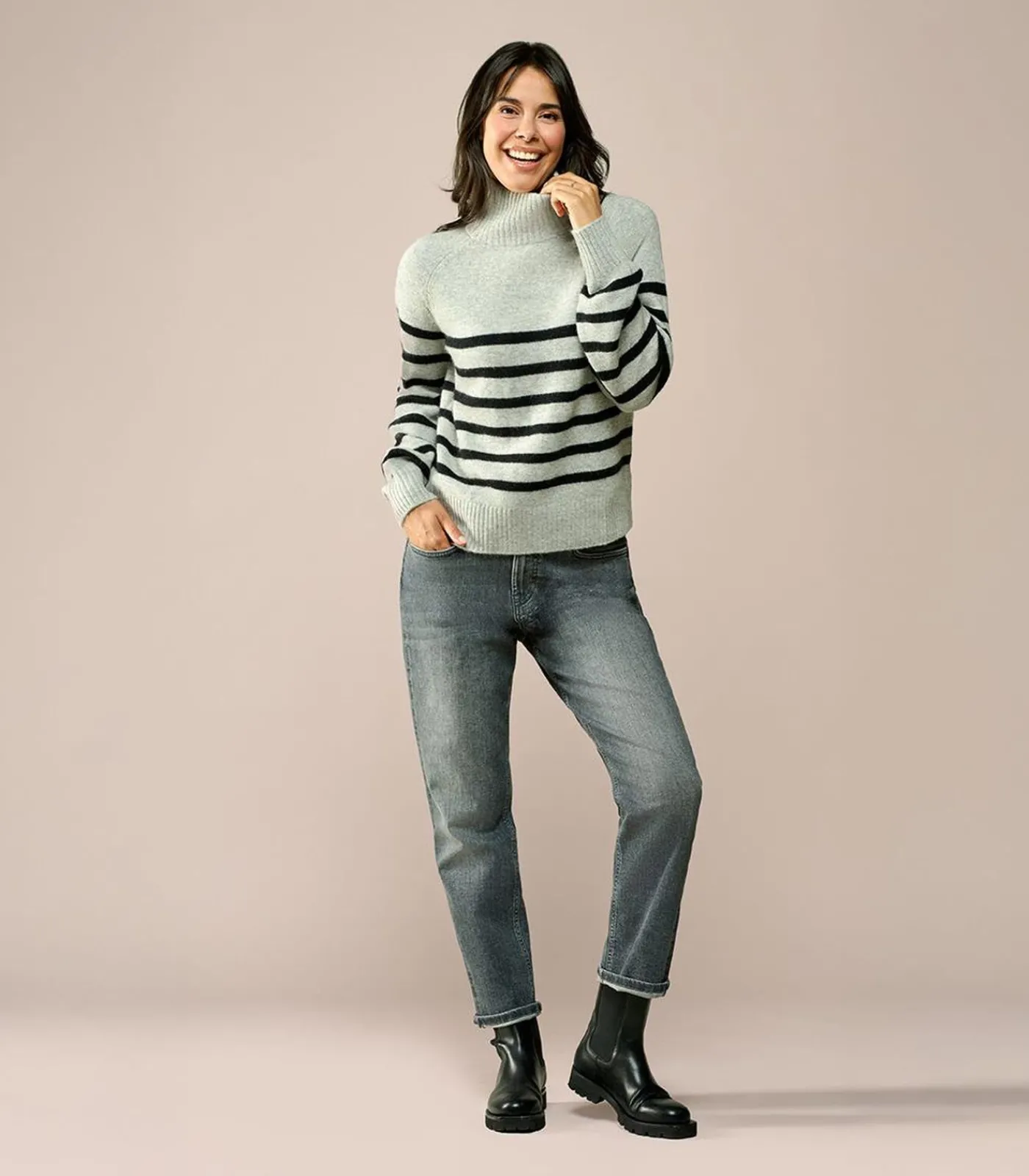 Mart Visser Caroline Tensen Danville Streep Trui Grijs / Zwart black/gray Hot