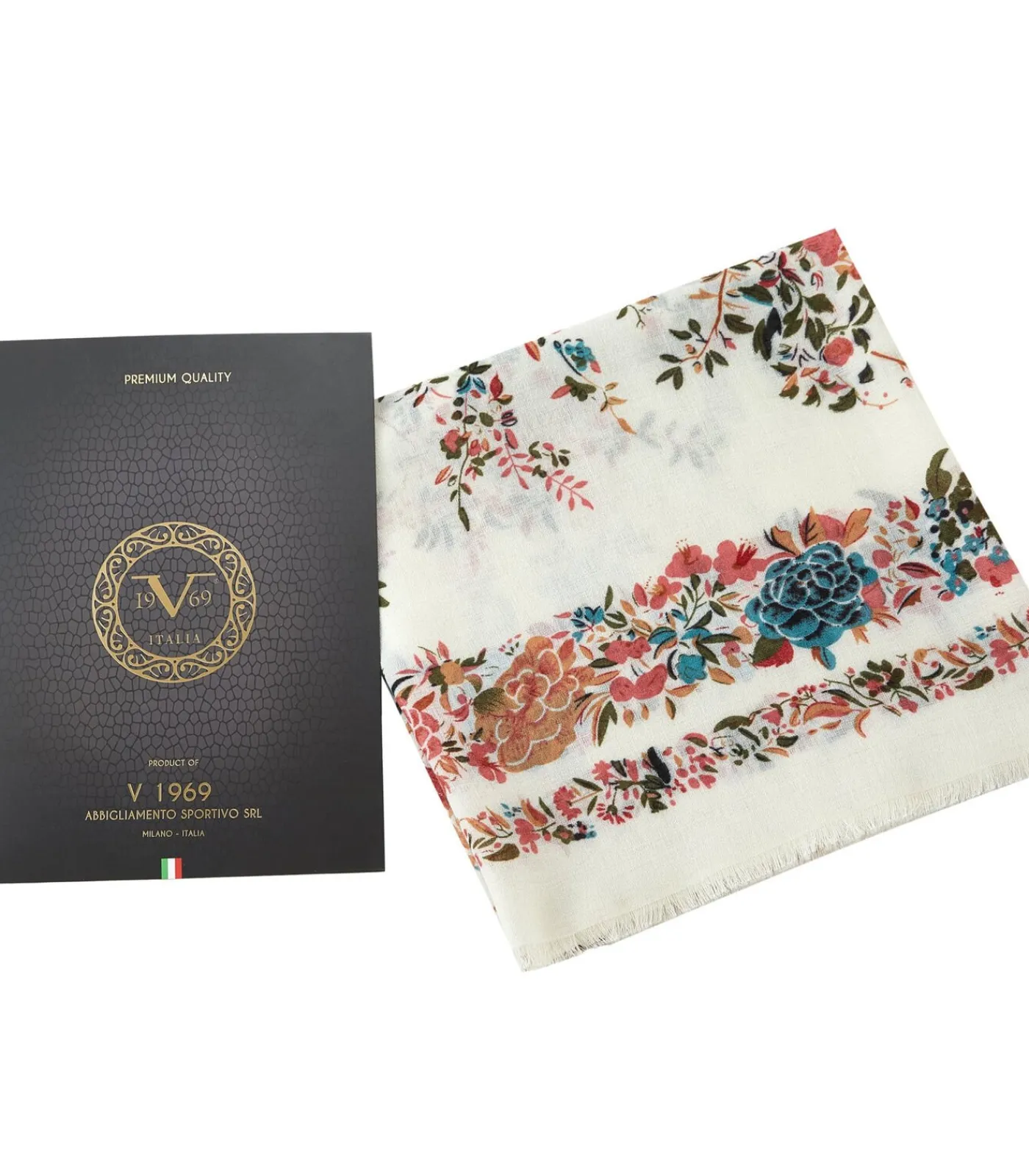 V1969 Chèche Flowers white Clearance
