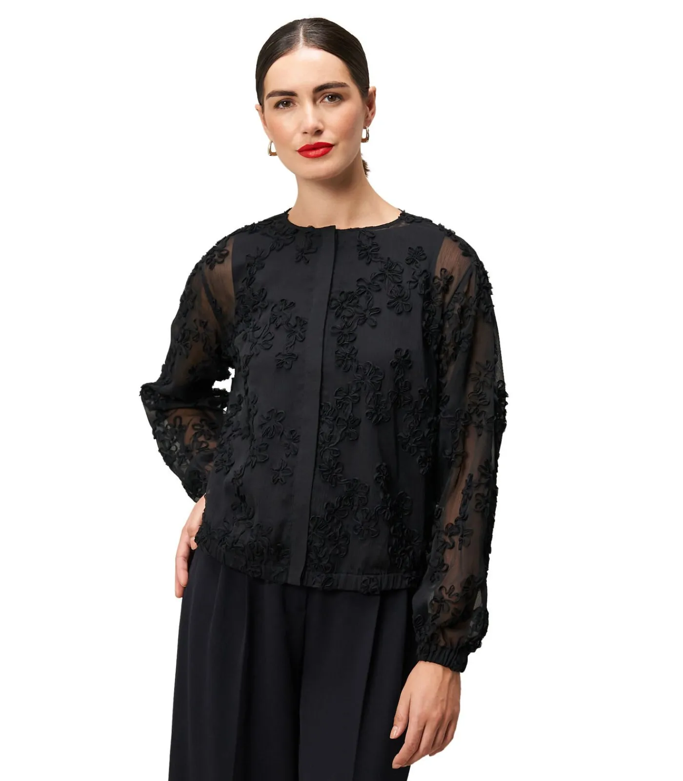 Zero Chiffonbluse black Online