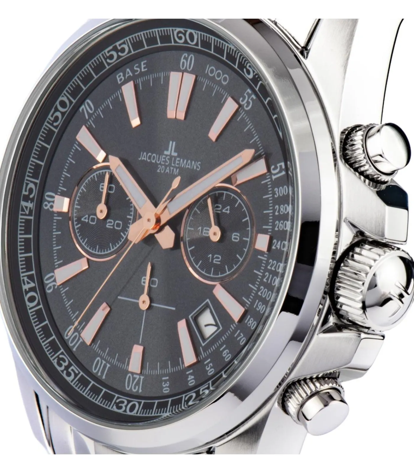 Jacques Lemans Chronograaf Liverpool Steel Black - Rose-gold black/roseGold Discount