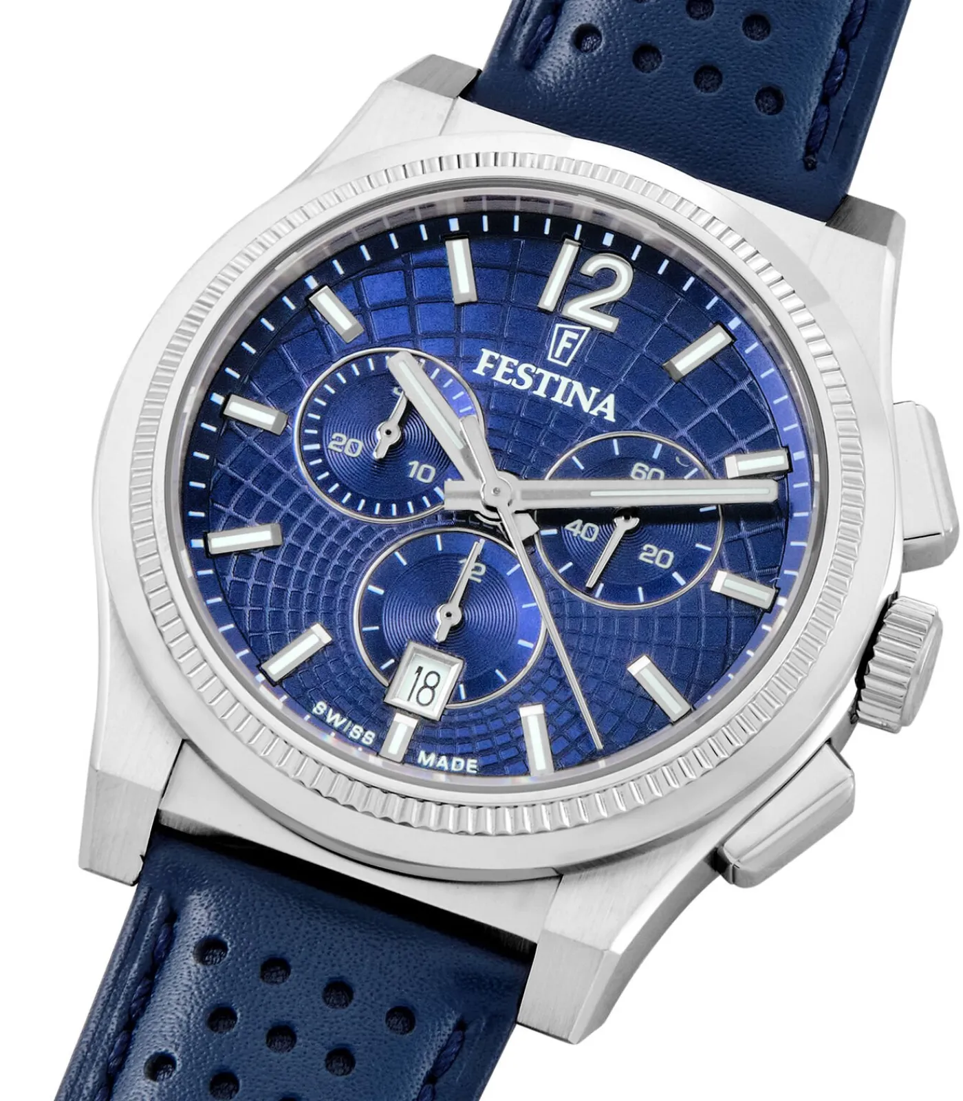 FESTINA Chronograaf Rivé Swiss Made blue Outlet