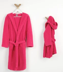 Linandelle Cocooning badjas voor volwassenen in roze katoen 2xl pink