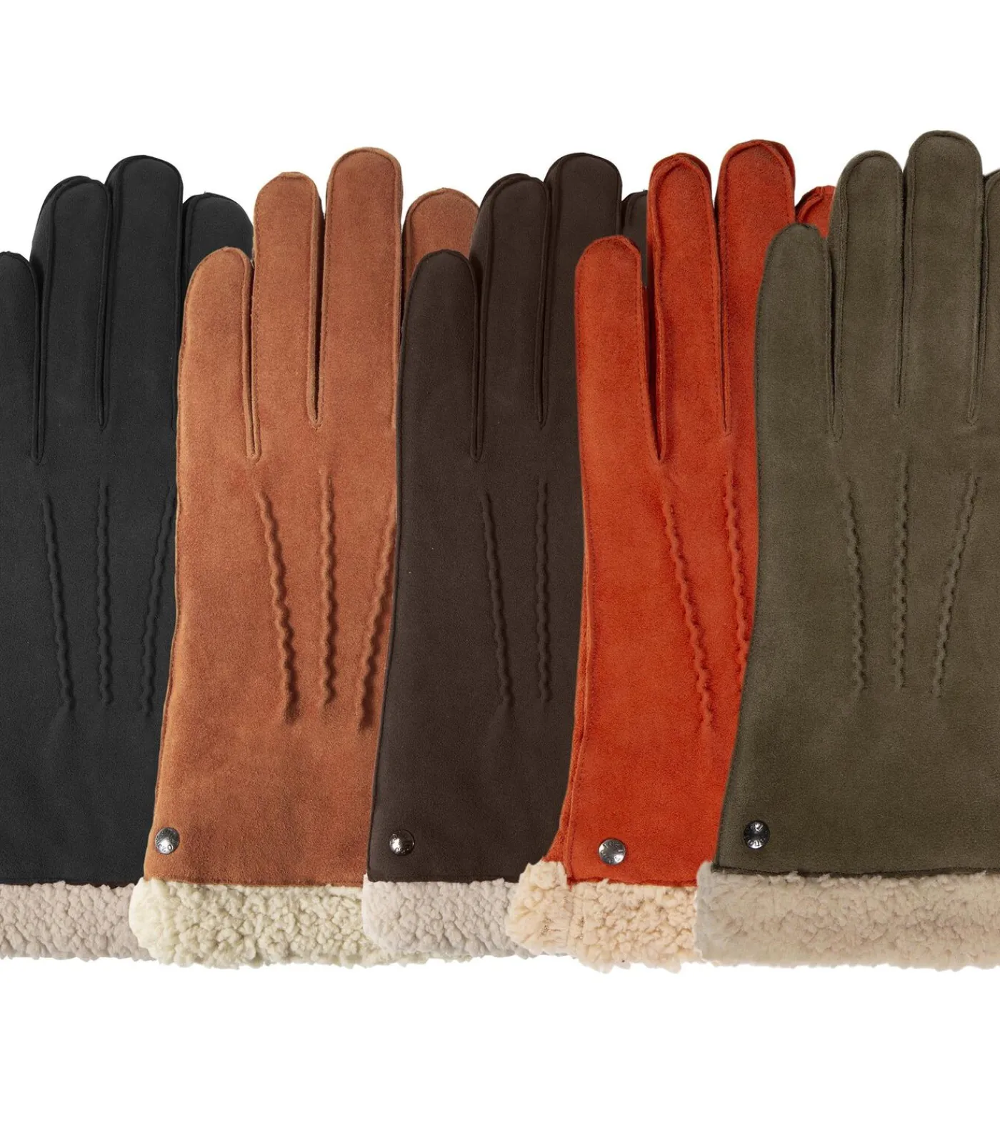 ISOTONER Cognac suède leren handschoenen voor dames brown