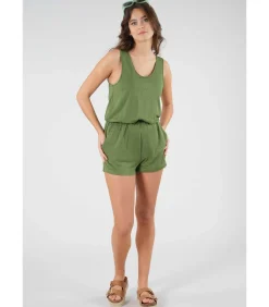 Deeluxe Combinaison short à rayures oliveGreen Discount