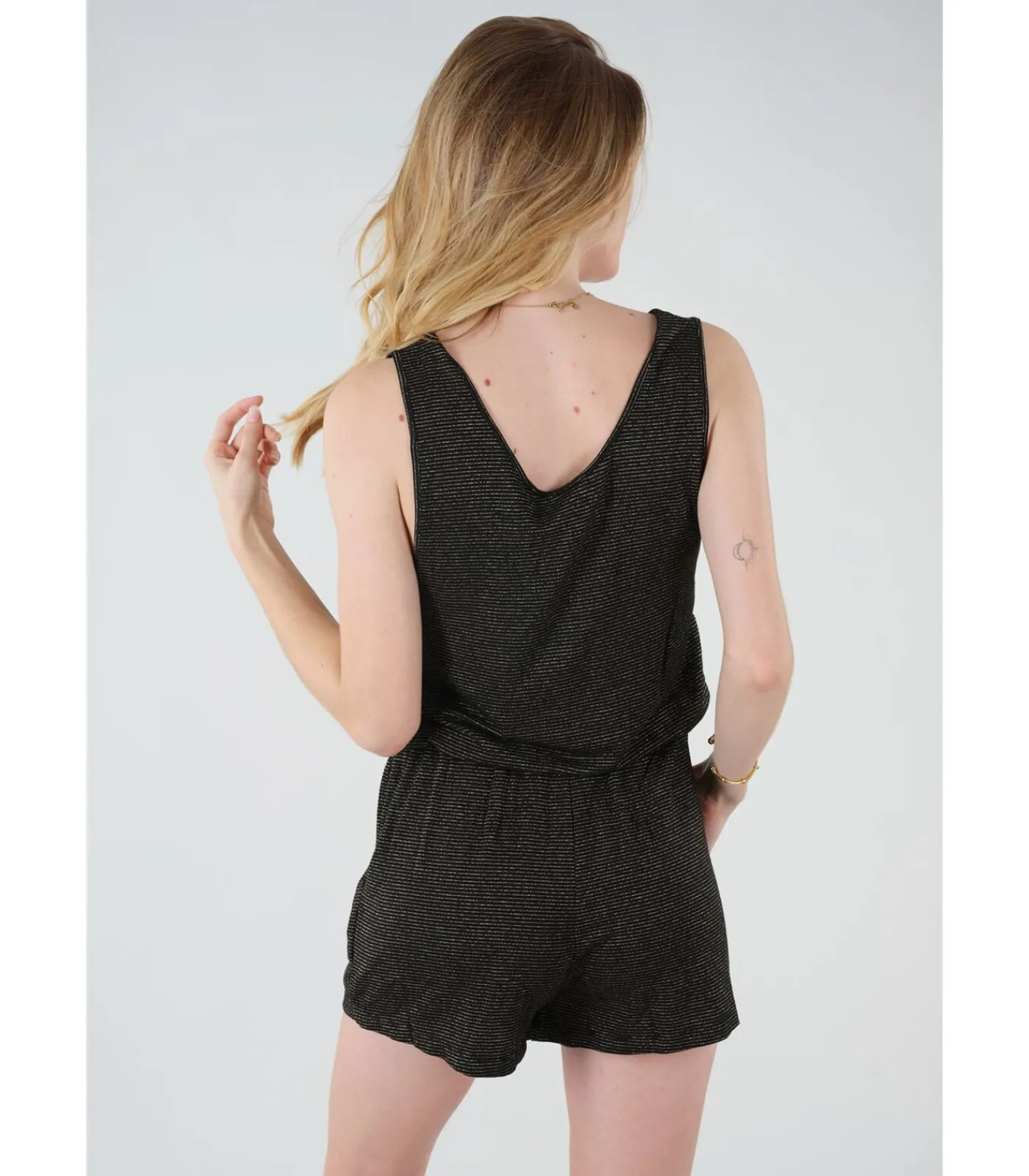 Deeluxe Combinaison short à rayures black Discount