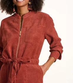 La Fée Maraboutée Corduroy broekpak terracotta red Sale
