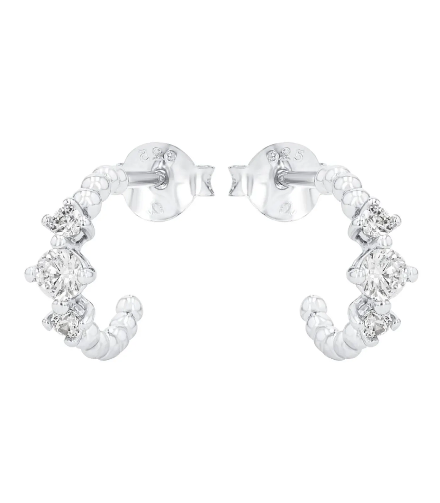 Amor Creolen für Damen, 925 Sterling Silber, Zirkonia synth. silver Discount