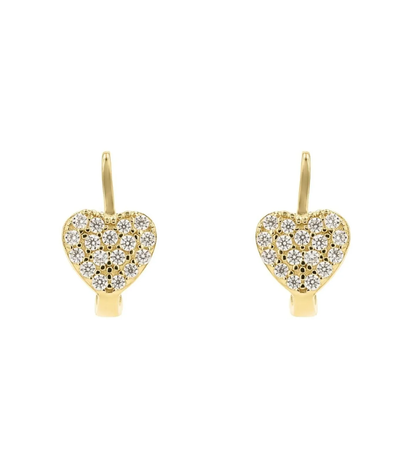 Amor Creolen für Damen, 375, Zirkonia synth. | Herz gold Best