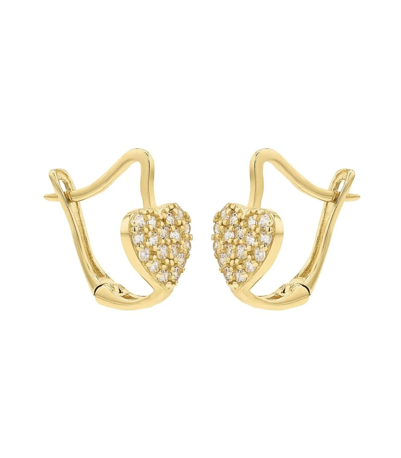 Amor Creolen für Damen, 375, Zirkonia synth. | Herz gold Best