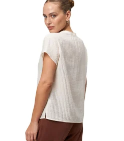 Zero Crinkle-Bluse ivory Sale