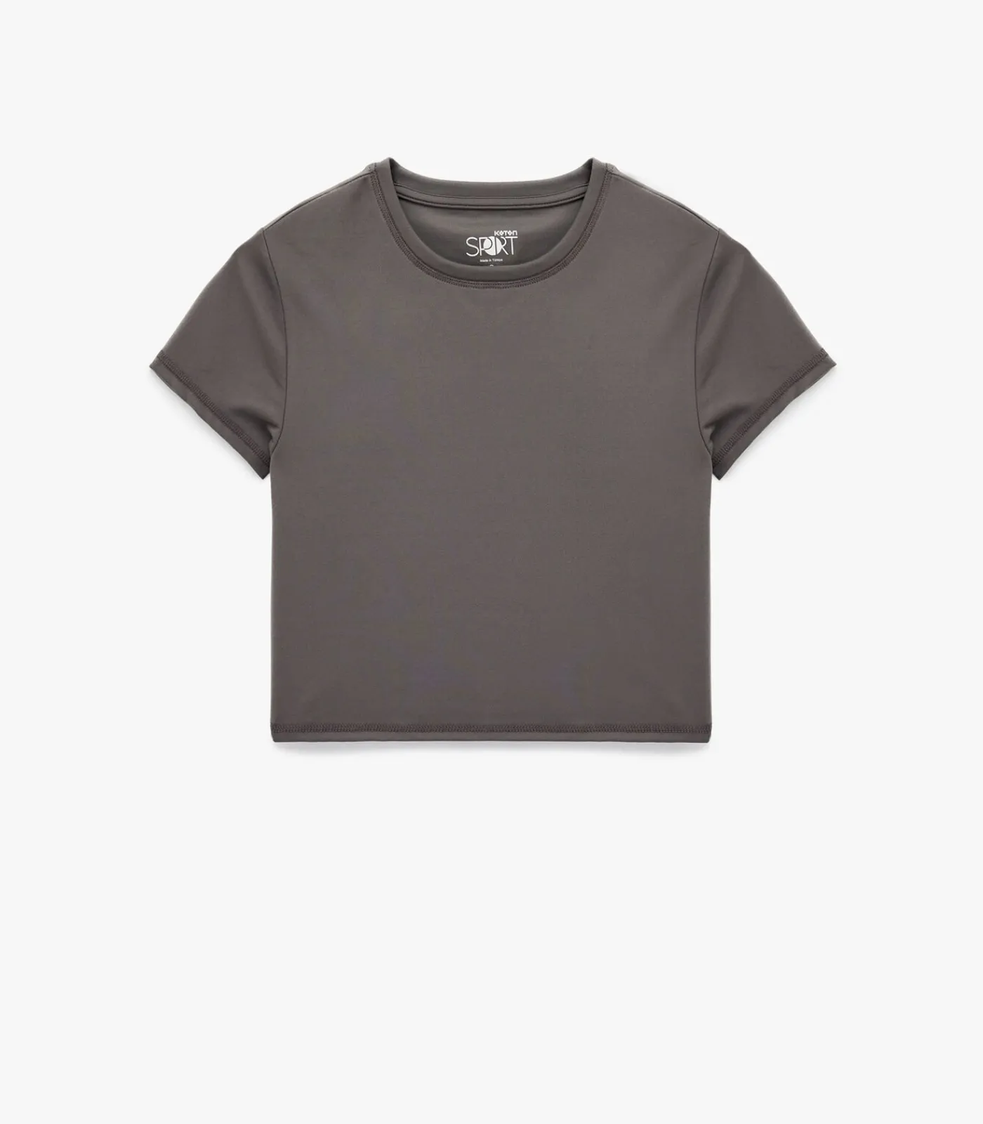 Koton Crop T-shirt Korte Mouwen Ronde Hals Zwart antraciteGrey Best