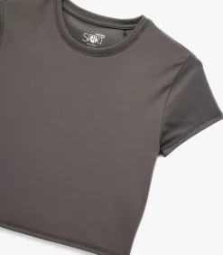 Koton Crop T-shirt Korte Mouwen Ronde Hals Zwart antraciteGrey Best