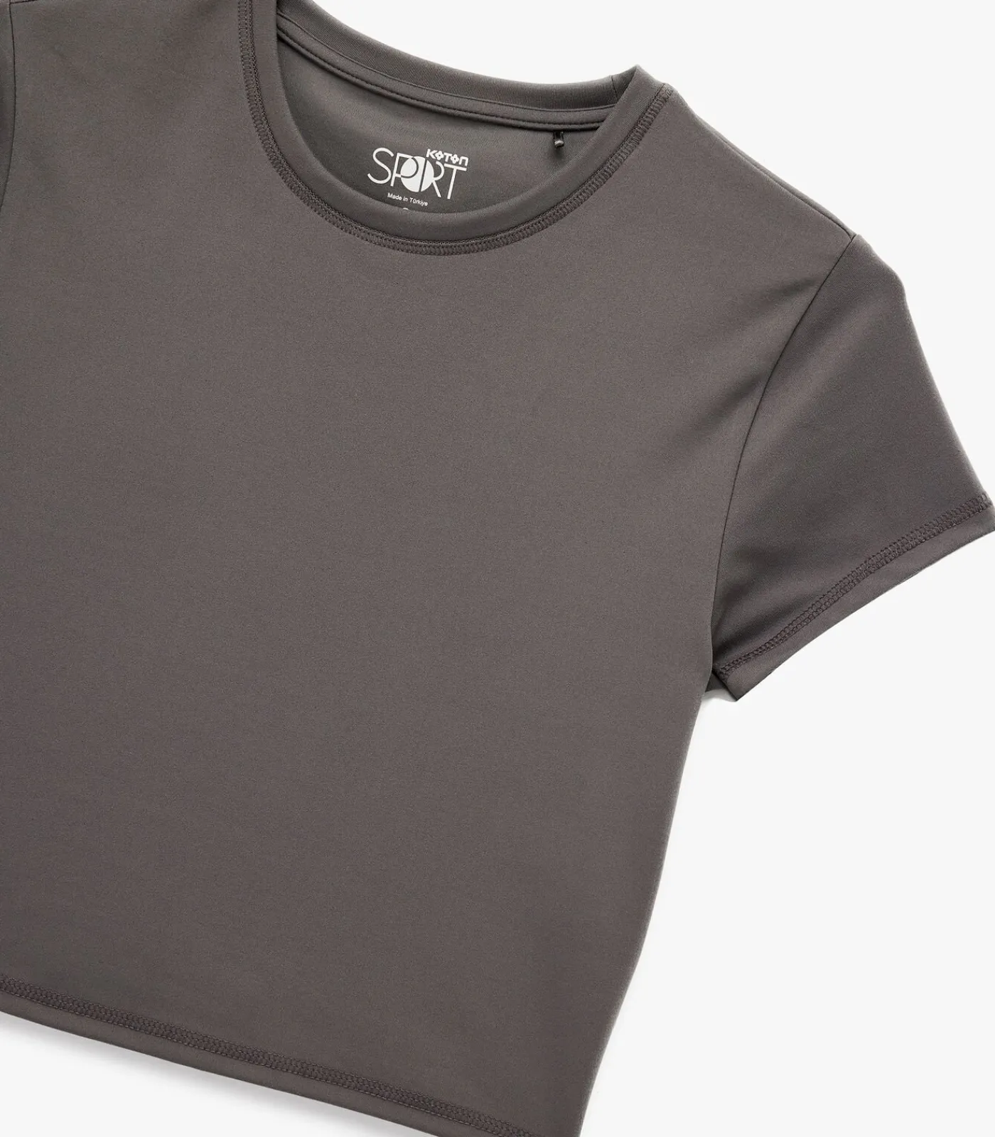 Koton Crop T-shirt Korte Mouwen Ronde Hals Zwart antraciteGrey Best