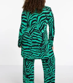 YOEK Dames Blazer met dierenprint green Discount