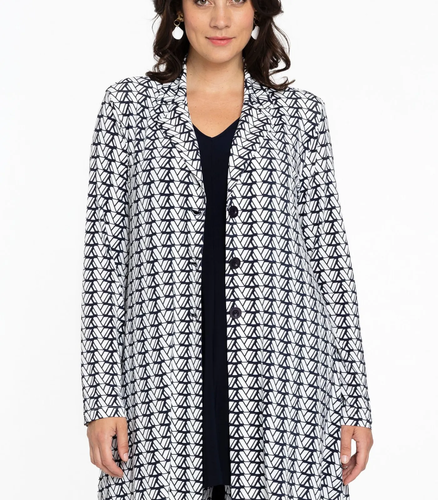 YOEK Dames Blazer met grafische print beige Clearance