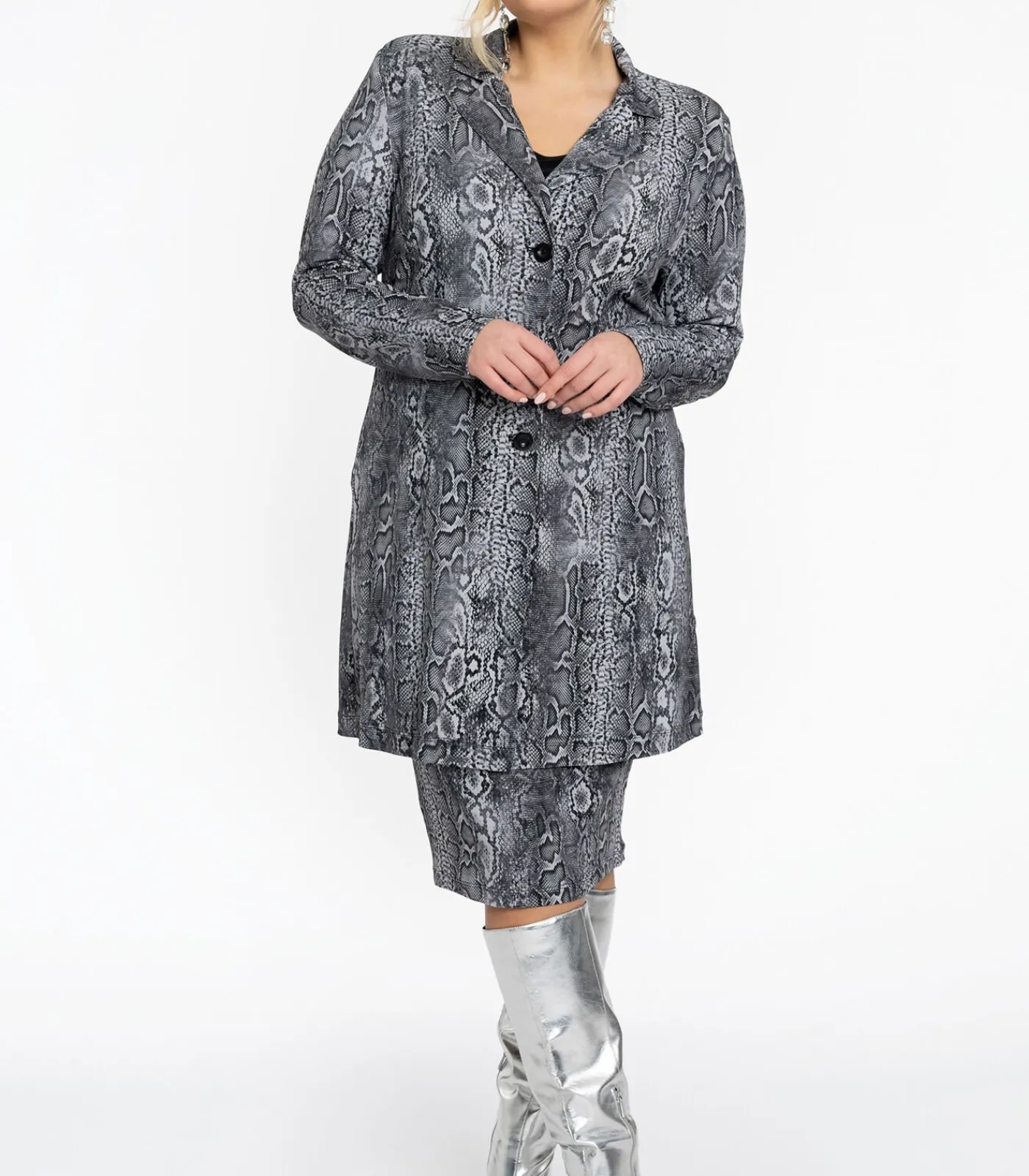 YOEK Dames Blazer met knoopsluiting gray Outlet