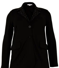 YOEK Dames Blazer met strass knopen black Best