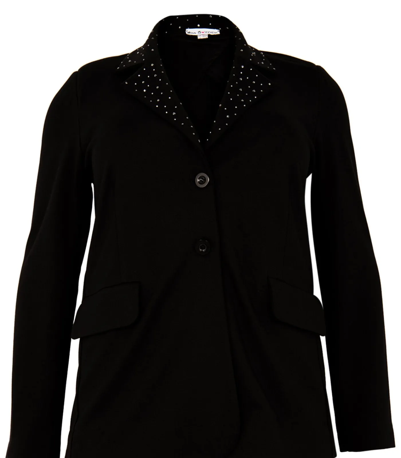 YOEK Dames Blazer met strass knopen black Best
