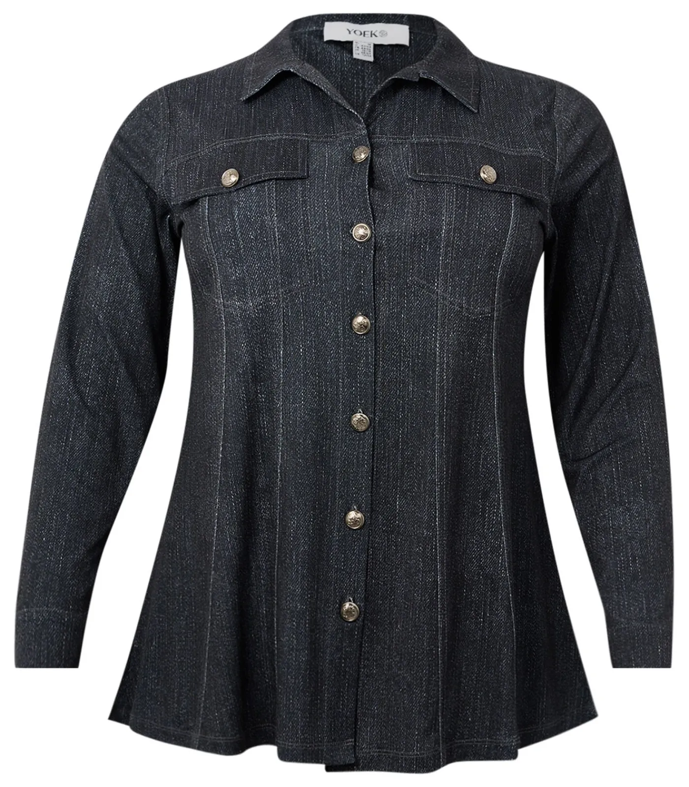 YOEK Dames Blouse met lange mouwen black New